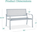 Best Choice Products Outdoor Bench 2-Person Metal Steel Benches Furniture - Image 2
