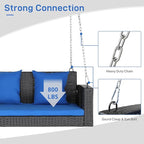 Outvita Porch Swing 2 Person Hanging Bench, Wicker Outdoor Swing Bench - Image 4