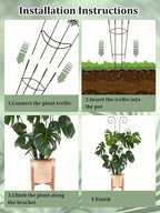 2 Pcs Tall Trellis for Potted Plants, Plant Pothos Climber Support for Monstera - Image 5