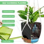 Hanging Planters for Indoor Outdoor Plants, 2 Pack Self Watering Hanging Pots - Image 3