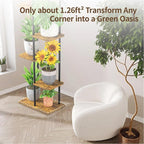 LASZOLA Black 7 Tiered Wood Plant Stand Indoor - Image 5