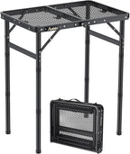 Anbte Folding Grill Table, Aluminum Camping Table Adjustable Height Max 27.5" by Anbte
