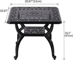 21" Cast Aluminum Outdoor Side Table, Small Patio Table, Outdoor Coffee Tables - Image 3