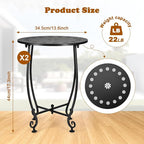 2 Pack 14 Inch Outdoor Side Tables - Image 3