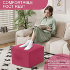 MeMoreCool Square Stuffed Pouf Ottoman Foot Rest, Floor Pouf Foot Stool - Image 3
