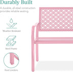 Best Choice Products Outdoor Bench 2-Person Metal Steel Benches Furniture - Image 3