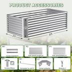 Galvanized Raised Garden Bed Kit Outdoor Patio, Deep Root Box Planter - Image 5