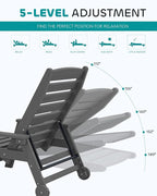 SERWALL Patio Chaise Lounge Chair Set of 2, Poly Lounge Chair - Image 4