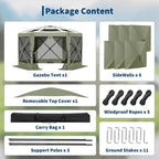 13x13FT 6-Sided Pop Up Gazebo Tent，One-Push Setup Canopy Tent - Image 9