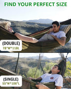 Sunyear Camping Hammock, Portable Single & Double Hammock - Image 3