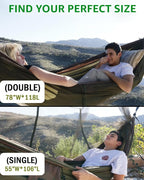 Sunyear Camping Hammock, Portable Single & Double Hammock - Image 3