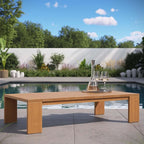 Modway Tahoe Acacia Wood Rectangular Outdoor Patio Coffee Table in Natural - Image 2