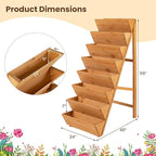 Giantex 8-Tier Wooden Vertical Raised Garden Bed Set of 2, Freestanding Plant - Image 4