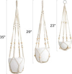 Mkono 3 Pack Macrame Plant Hangers Indoor Different Size Hanging Planter Basket - Image 6