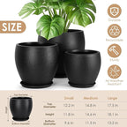 Plant Pots 17.5/14.8/12.2 inch Set of 3, Flower Pots - Image 2