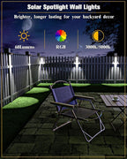 Solar Fence Lights 8 Pack Brown, 50 Lumens Outdoor Fence Lights Solar Powered - Image 2