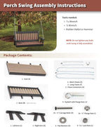 Poly Lumber Wood 4FT Mission Porch Swing Amish Craftsmandship Made in USA HDPE - Image 6
