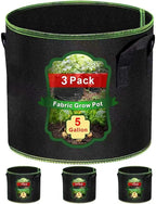 5 Gallon Grow Bags-3 Pack, Thickened Nonwoven Fabric Aeration Planter Bags by Createagardenyoulove