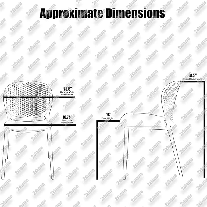 2xhome Patio Dining Chair | Modern Stackable Outdoor Pool Side Chair | Weather - Image 4