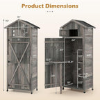 Goplus All-in-One Storage Shed, Vertical Utility Tool Organizer w/Shelves & - Image 8
