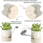 Nihow Self Watering Plant Pot: 8 Inch Ceramic Planter - Image 3