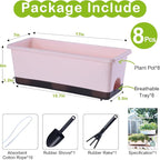 Window Box Planter 8 Pcs, 17 Inches Rectangle Flower Pots - Image 7