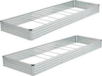 12x4x1ft Galvanized Raised Garden Bed, Outdoor Planter Box Metal Patio Kit by Foxlang