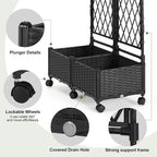 Planter Box with Trellis, 4ft Tall Self-Watering Plastic Raised Garden Beds and - Image 3