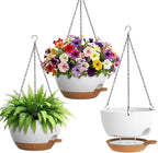 Set of 3-10 Inch Self Watering Hanging Planters by UOUZ