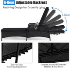 Tangkula Wicker Chaise Lounge Outdoor Set of 2, Patio Rattan Reclining Chaise - Image 5