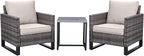 Belord Outdoor Bistro Set 3 Piece Outdoor Wicker Patio Chairs, Oversize Outdoor - Image 7