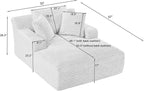 67 Inch Chaise Lounge Chair Indoor, Oversized Corduroy Upholstered Boneless - Image 2