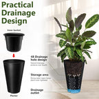Sieral Set of 2 Tall Outdoor Planters 12 x 18 Inch Large Resin Outdoor Planters - Image 4