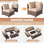 Aoxun 12 Pieces Patio Furniture Set Wicker Rattan Outdoor Sectional - Image 5