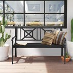 S AFSTAR Outdoor Garden Bench, Metal Porch Bench Seat - Image 7