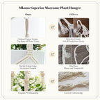 Mkono Macrame Plant Hangers, 5 Pack Different Tiers Indoor Hanging Planters - Image 4