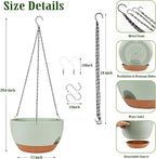 Hanging Planters for Outdoor Indoor Plants, 2 Pack 12 Inch Hanging Basket - Image 2