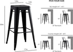 AC Pacific 30” Metal Backless Barstool Set of 2 – Country Rustic Style - Image 3