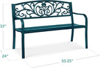 Best Choice Products Outdoor Bench Steel Garden Patio Porch Furniture - Image 2