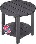 LZRS Round Adirondack Side Table Double End Table, Outdoor Side Tables by LZRSPET