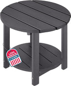 LZRS Round Adirondack Side Table Double End Table, Outdoor Side Tables by LZRSPET