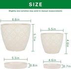 Docrin Ceramic Plant Pots Indoor, 6.6 + 5.5 Inch Planters - Image 2