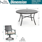 PHI VILLA 7 Pieces Outdoor Round Dining Set - Image 9