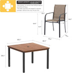 VICLLAX Outdoor Dining Set for 4, 5 Pieces Patio Dining Furniture Set - Image 2