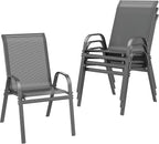 ONBRILL Patio Chairs set of 4, Easy Assembly Stackable Outdoor Dining Chairs by ONBRILL
