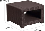 Flash Furniture Seneca Chocolate Brown Faux Rattan End Table - Image 3