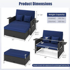 HAPPYGRILL Patio Rattan Wicker Daybed - Image 9