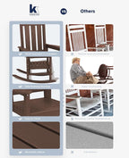 KINGYES Oversized Outdoor Rocking Chair Set of 2, All-Weather Patio Rocking - Image 7