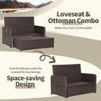 LDAILY Moccha Outdoor Daybed, Wicker Loveseat Sofa Set - Image 7