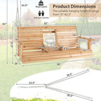 Tangkula 2 Person Hanging Porch Swing, Outdoor Bench Swing - Image 7